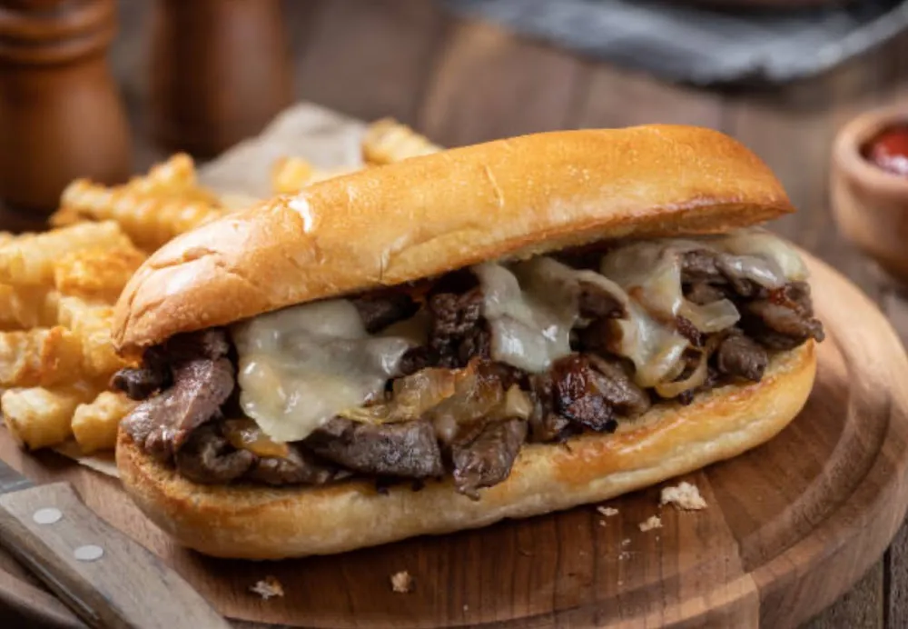 French Dip with Provolone Cheese and Au Jus