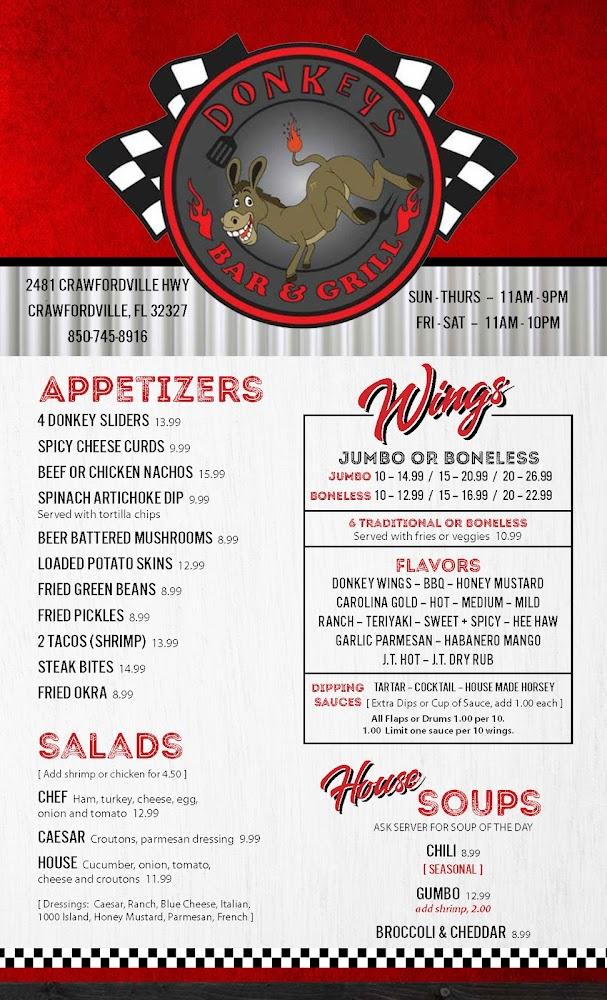 Donkeys Bar & Grill Menu image 4